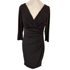 Lauren Ralph Lauren Black Jersey Knit Wrap Dress Size 10